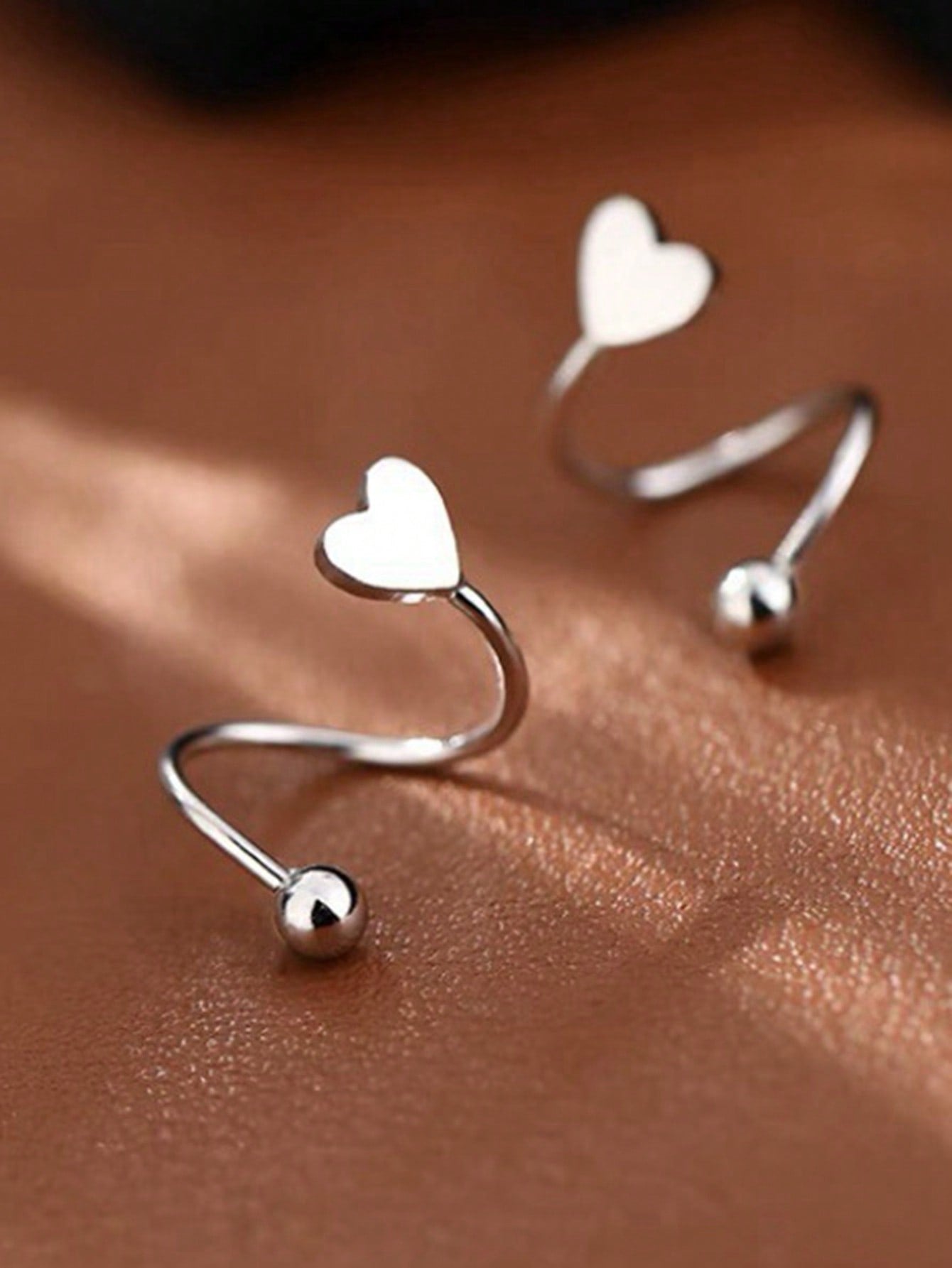 Pure Silver Spiral Heart Shaped Stud Earrings For Women Trendy versatile design Suitable For Sleep Party Wear Great Gift For Festival Daily Wear - La Veliere