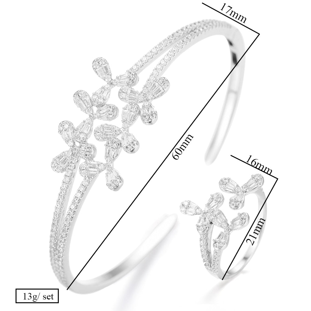 Luxury Stackable Cuff Bangles For Women - AAA Cubic Zircon Crystal CZ - La Veliere