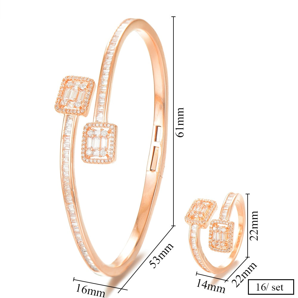 Luxury Stackable Cuff Bangles For Women - AAA Cubic Zircon Crystal CZ - La Veliere