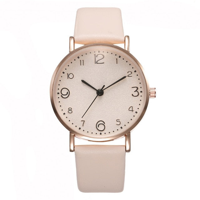 Top Style Fashion Women's Luxury Leather Band Analog Quartz Wrist Watch Golden Ladies Watch Women Dress Reloj Mujer Black Clock - La Veliere