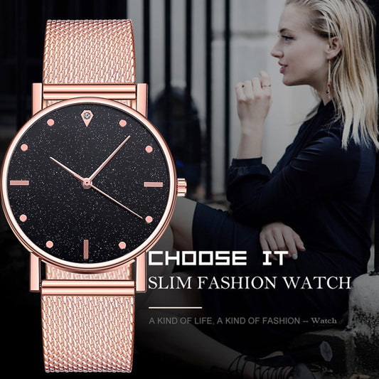 Watch Women Dress Stainless Steel Band Analog Quartz Wristwatch Fashion Luxury Ladies Golden Rose Gold Watch Clock Analog - La Veliere