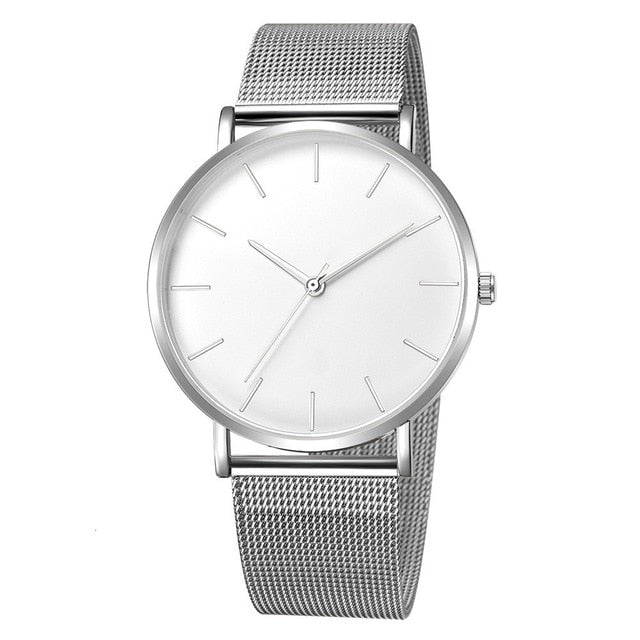 Luxury Watch Men Mesh Ultra-thin Stainless Steel Quartz Wrist Watch Male Clock reloj hombre relogio masculino Free Shipping - La Veliere