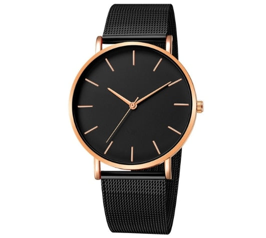 Luxury Watch Men Mesh Ultra-thin Stainless Steel Quartz Wrist Watch Male Clock reloj hombre relogio masculino Free Shipping - La Veliere