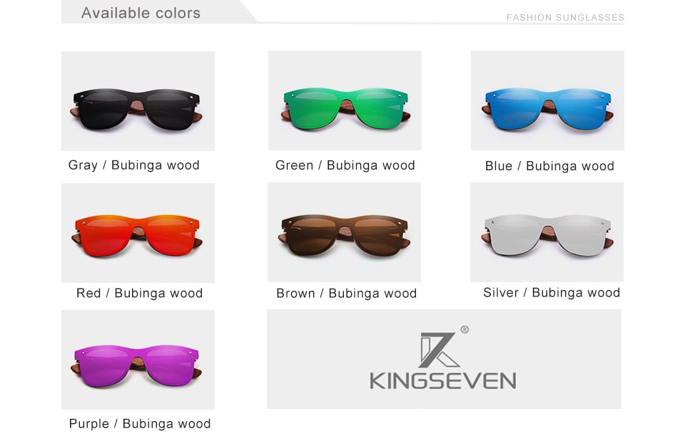 KINGSEVEN Natural Wooden Sunglasses Men Polarized Fashion Sun Glasses Original Wood Oculos de sol masculino - La Veliere