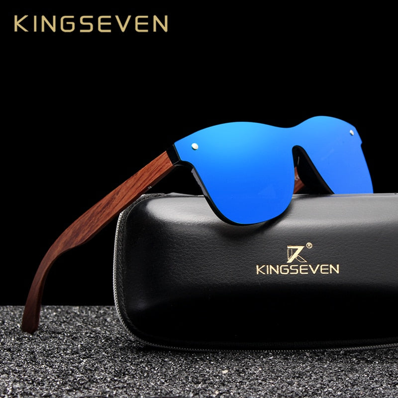 KINGSEVEN Natural Wooden Sunglasses Men Polarized Fashion Sun Glasses Original Wood Oculos de sol masculino - La Veliere
